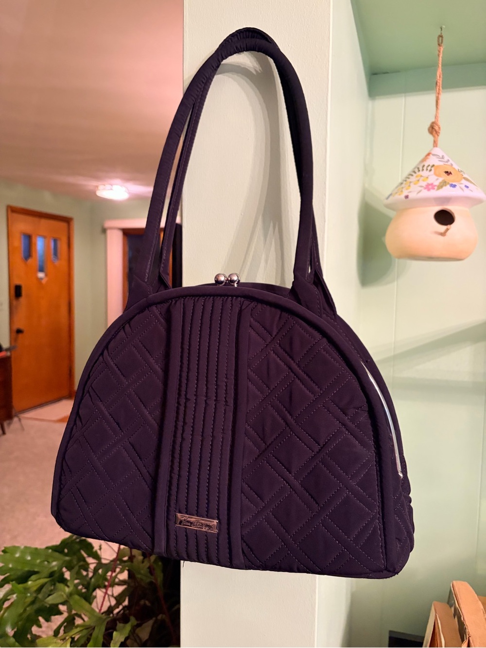Vera Bradley Quilted Dome Shoulder Bag in Black